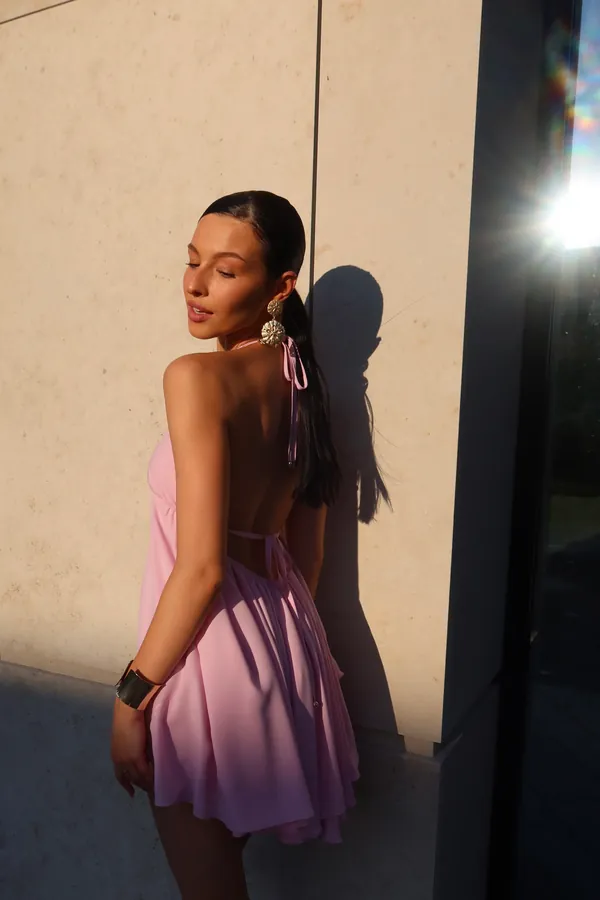 Ameli dress рожева, відкрита спина